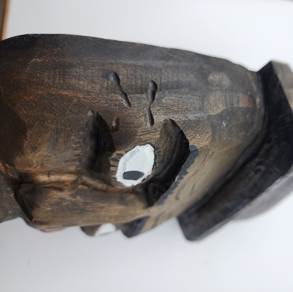 Folk Art Dixieland Drummer MaskHand Carved Signed FRAZER - Picture 4 of 7